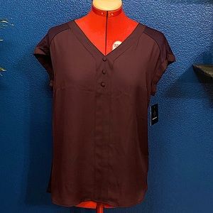 Fortune+Ivy mixed material blouse